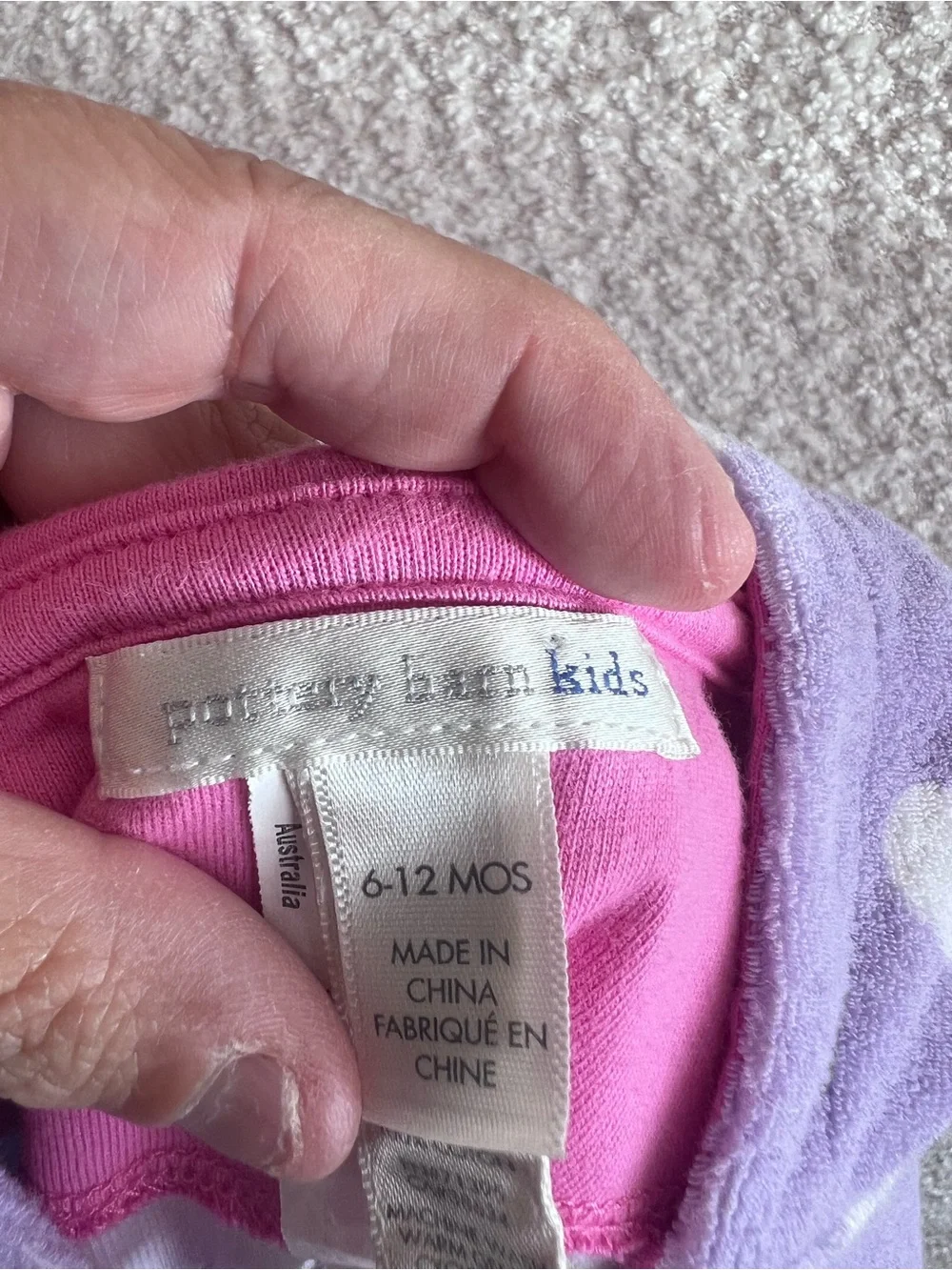 Pottery Barn Kids Terr‎y Cloth Hoodie Swimsuit Coverup Hearts Size 6-12 Months